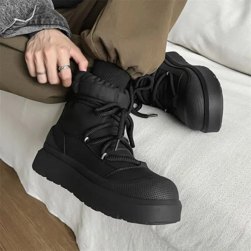 Men's Warm Fleece Lined Snow Boots | Mid-Calf Ankle Winter Outdoor Shoes 2026