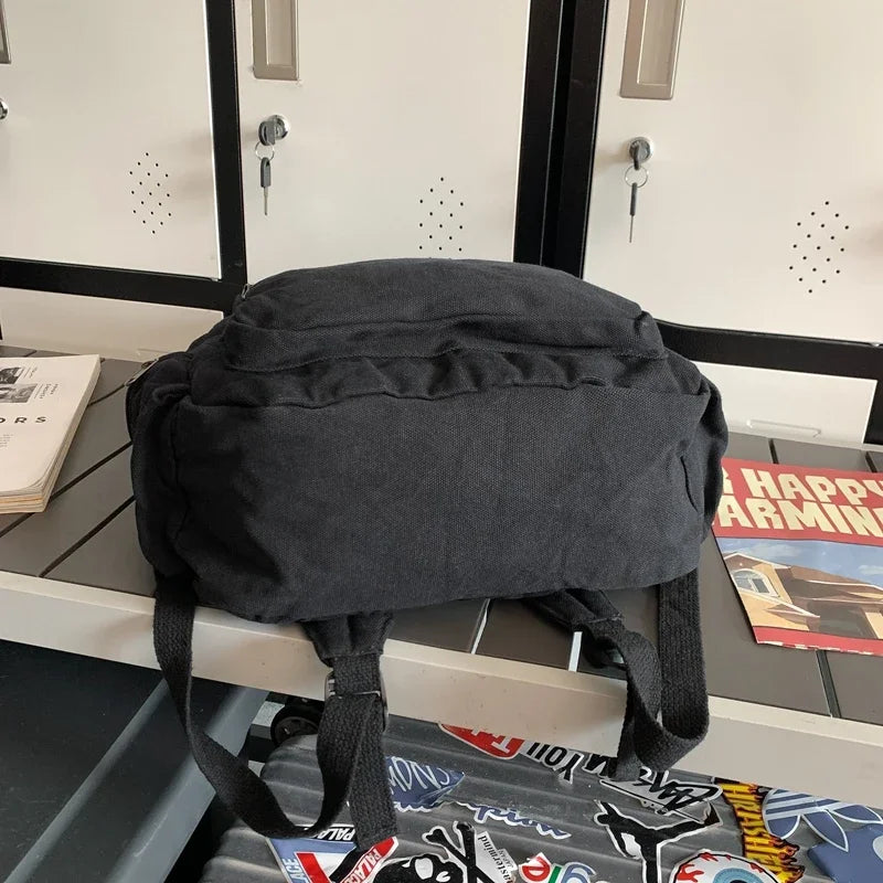 Vintage Washed Canvas Backpack | Stylish School & Travel Bag
