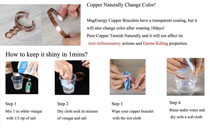 Exquisite Copper Cuff Bracelets for Women & Men | Adjustable Jewelry