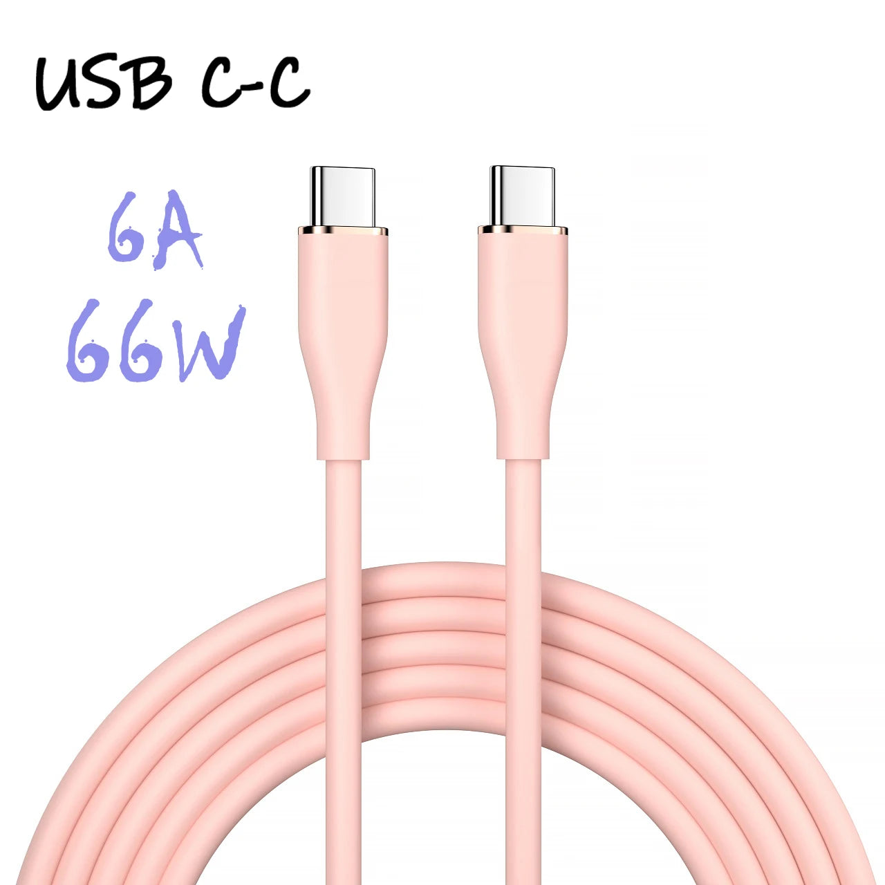 Liquid Silicon USB-C Fast Charging Cable | 66W High-Speed Charger