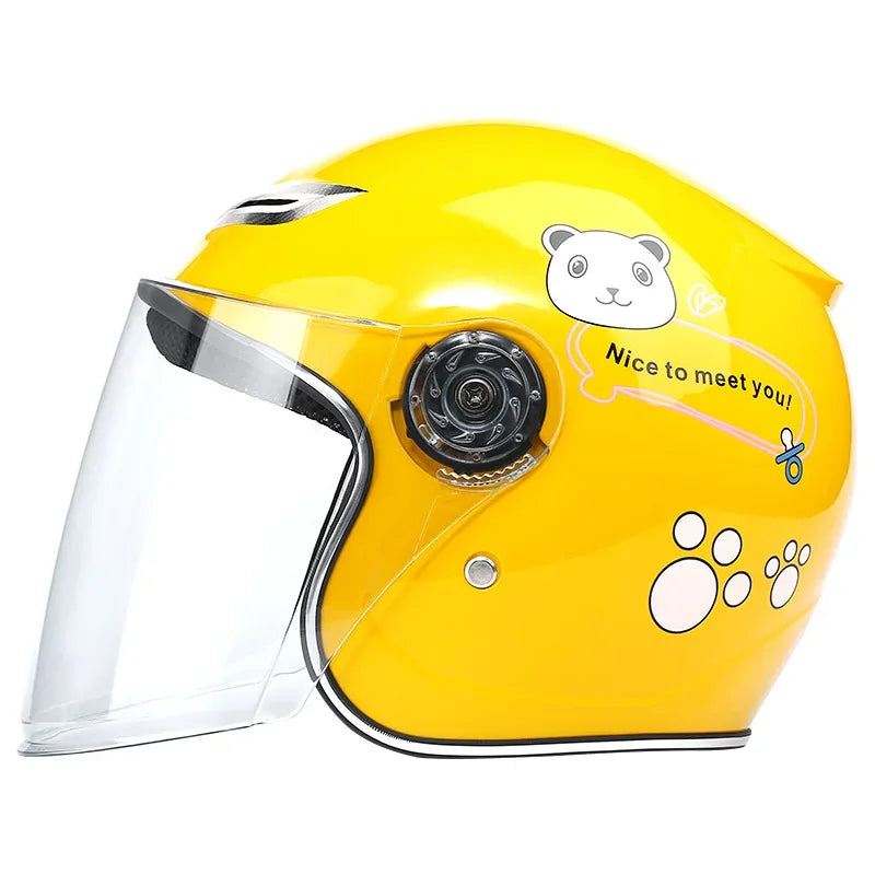 Cute Cartoon Kids Helmet | Safe & Stylish Motorcycle Headgear