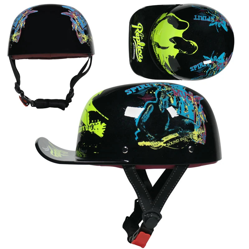 Vintage Retro Motorcycle Half Face Helmets for All Ages