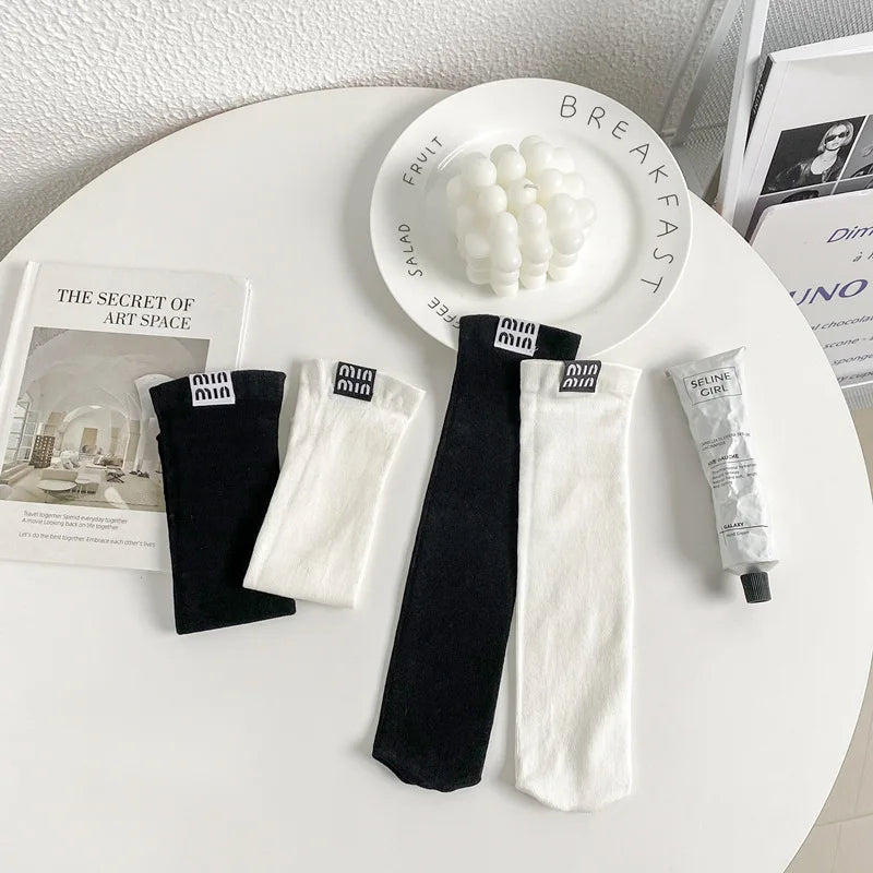 Trendy Striped Mid Tube Socks | Stylish Breathable Casual Wear