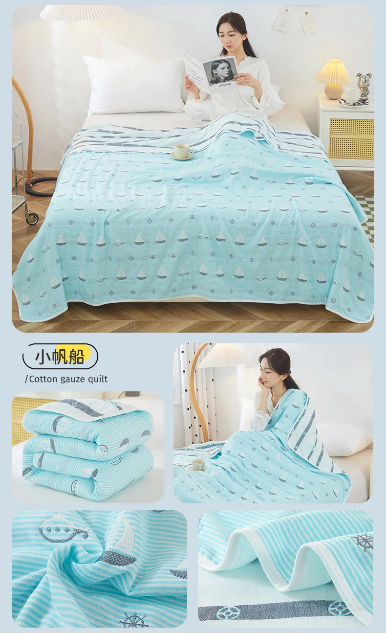 Breathable Summer Quilt | Multi-functional Cotton Towel Blanket