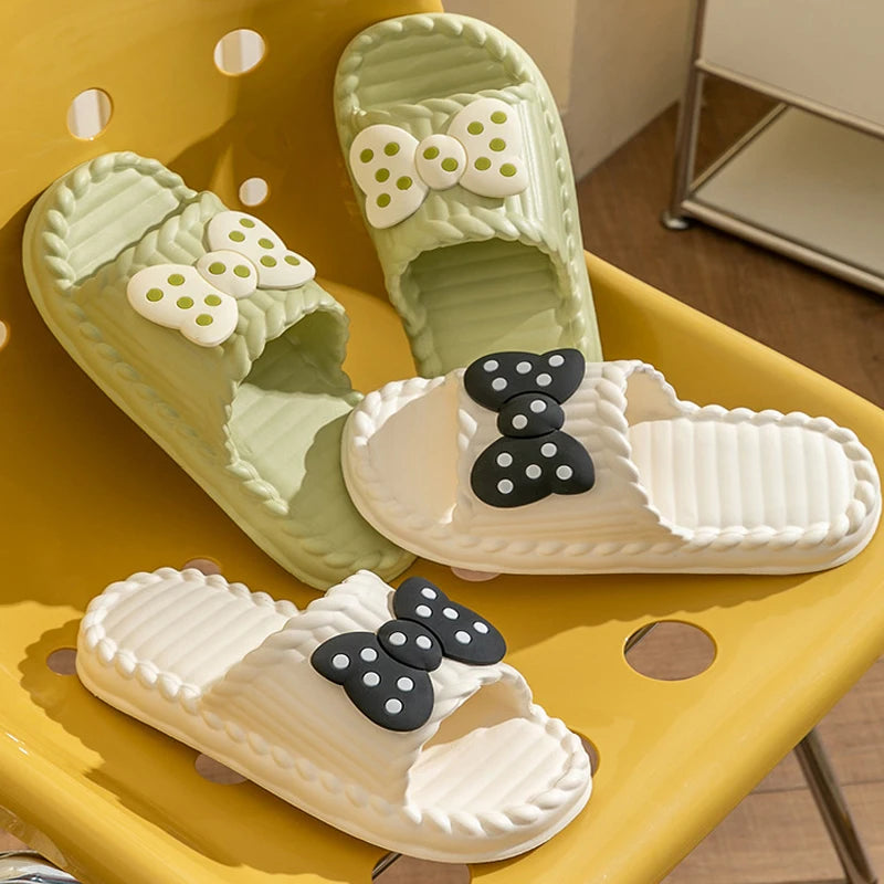 Cute Women's Summer Slippers with Bow Tie | Comfortable Beach Slides