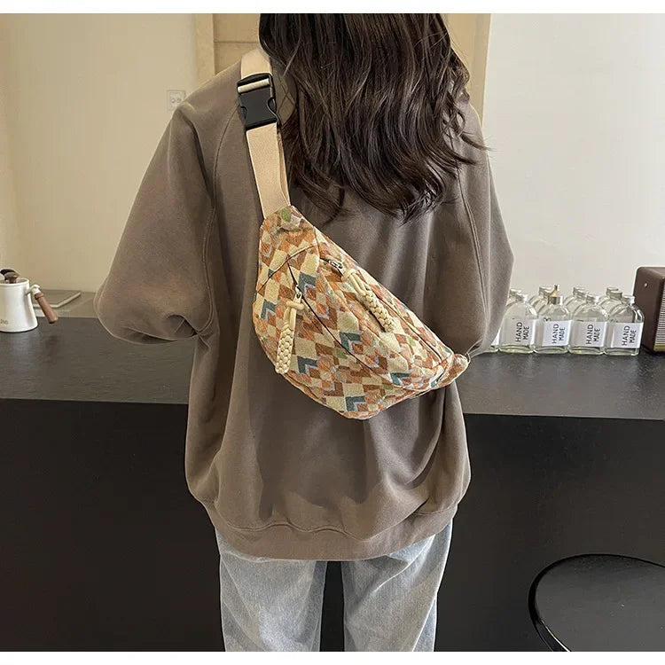 Stylish Corduroy Belt Bag for Women | Versatile Fanny Pack