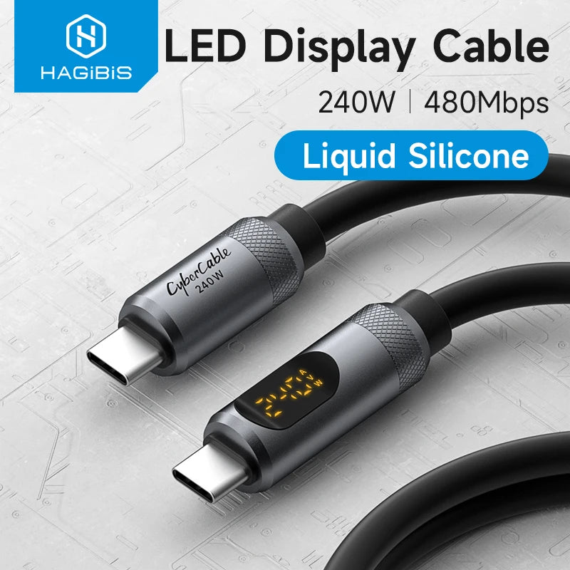 USB C Cable with LED Display | Fast Charging Type C Cable