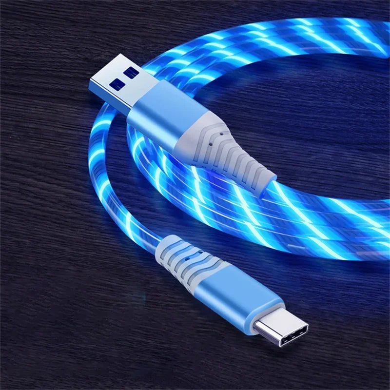 Glowing LED Fast Charging Data Cord | Type C & Micro USB Cable