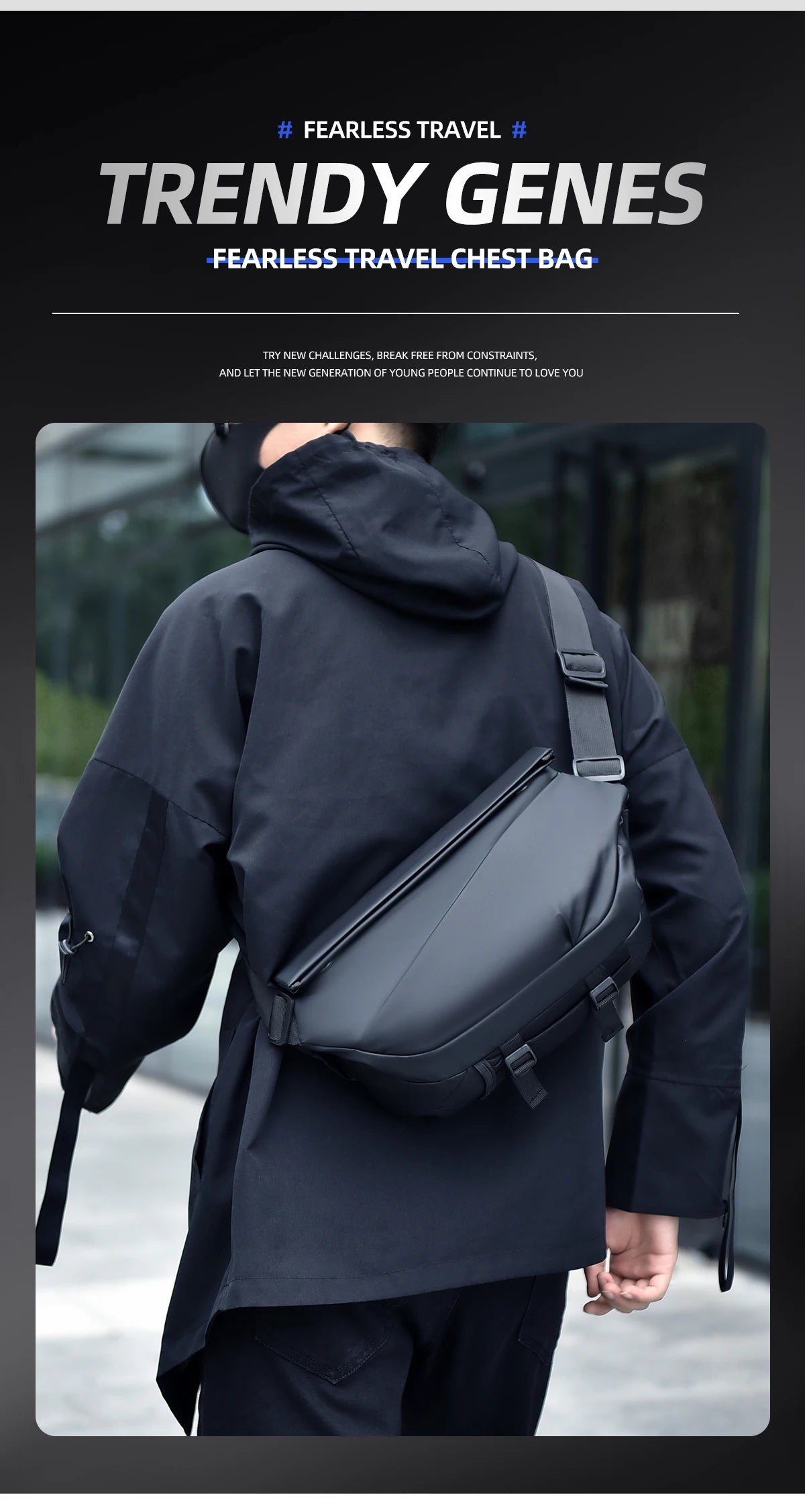 Men's Waterproof Sling Bag | Casual Crossbody Chest Bag