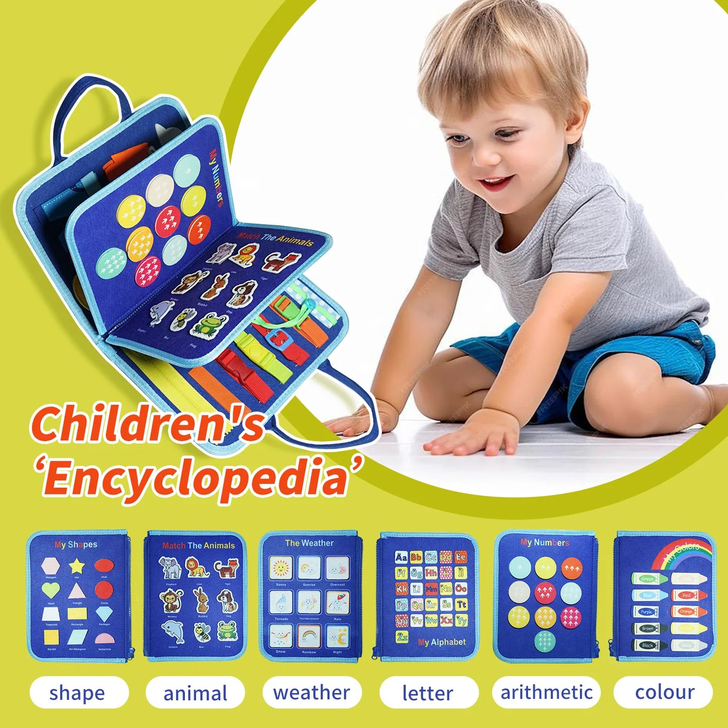 7-in-1 Montessori Busy Board | Engaging Learning Toy for Toddlers