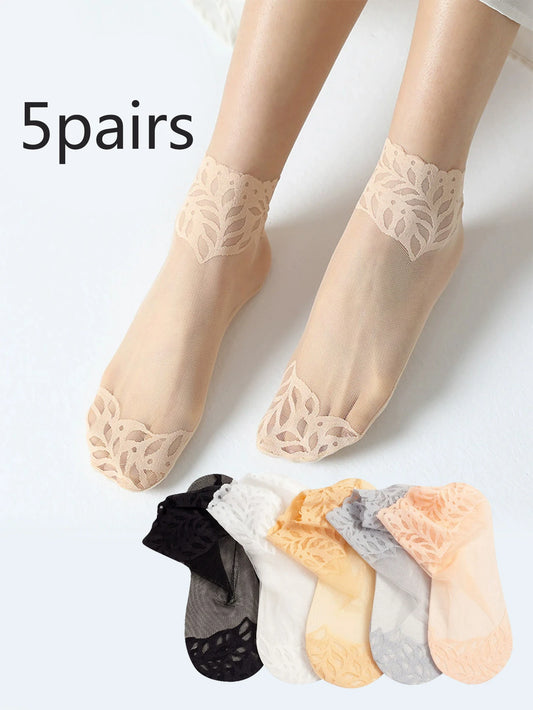 Women's Breathable Mesh Lace Socks | Stylish Summer Short Stockings