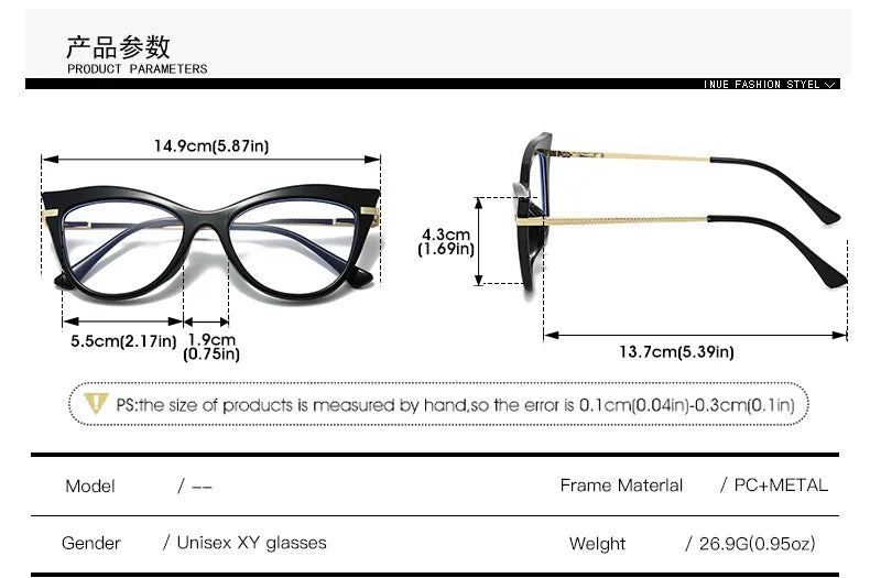Gradient Cat-Eye Glasses | Retro Y2K Style for Fashion Enthusiasts