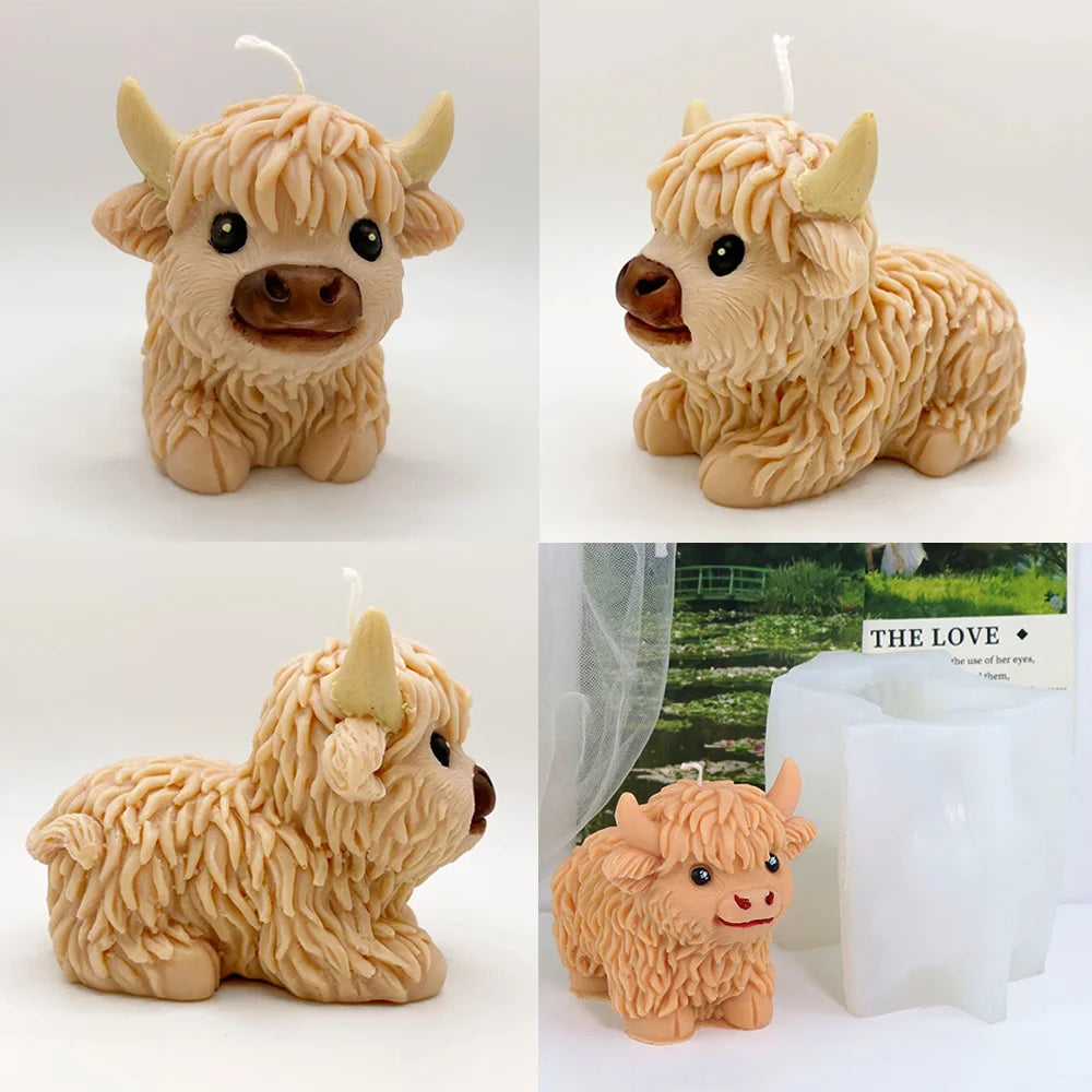 3D Highland Cow Silicone Mold | Craft Unique Animal Decor