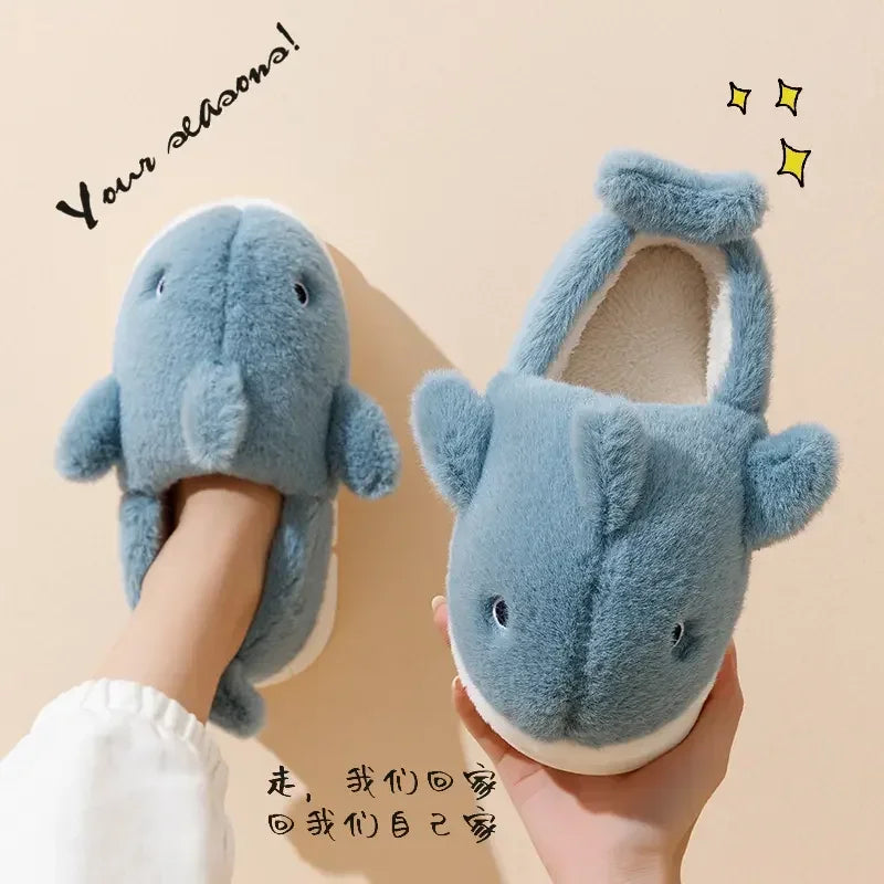 Cozy Shark Pattern Home Slippers for Men & Women | Warm Comfort