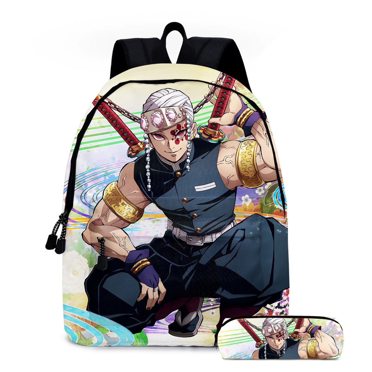 Anime Demon Slayer Backpack Set | Stylish Schoolbag & Pen Bag