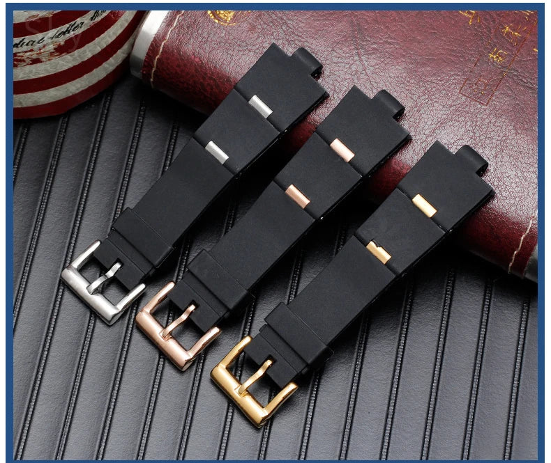 Men's Black Rubber Replacement Watch Band Strap | Comfortable & Durable