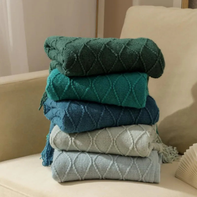 Manta Verde Extragrande y Acogedora | Cubrecama Suave de Punto
