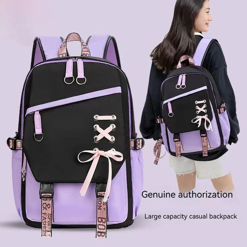 Cute Nylon Schoolbag Backpack for Teenagers | Durable & Stylish