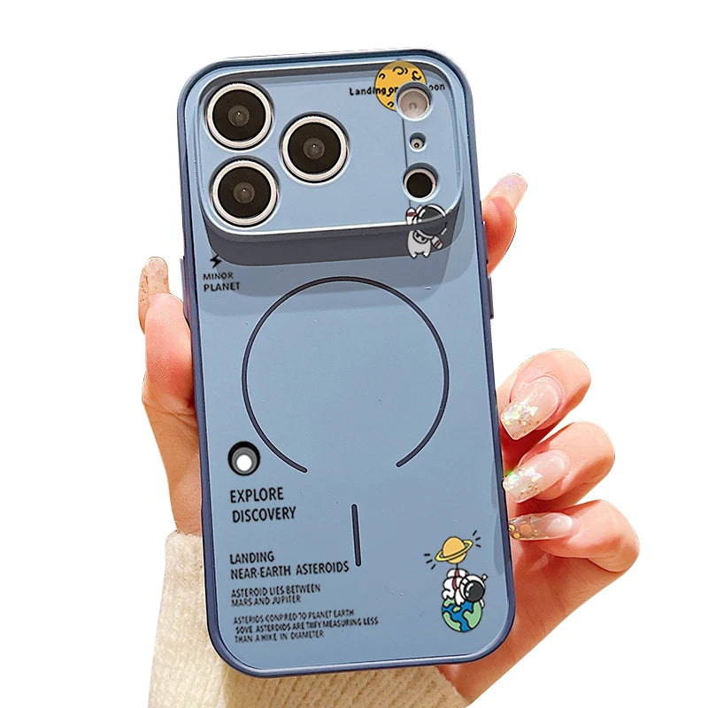Hanging Astronaut Pattern Case for iPhone | Magnetic & Stylish Protection