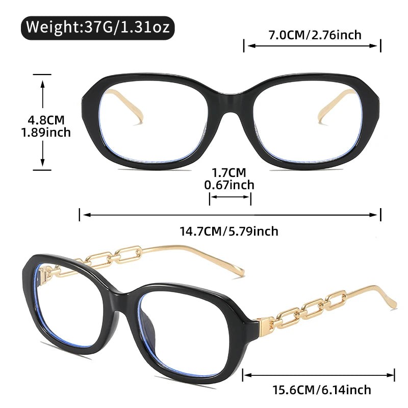 Fashionable Oval Anti-Blue Light Glasses | Protect Your Eyes