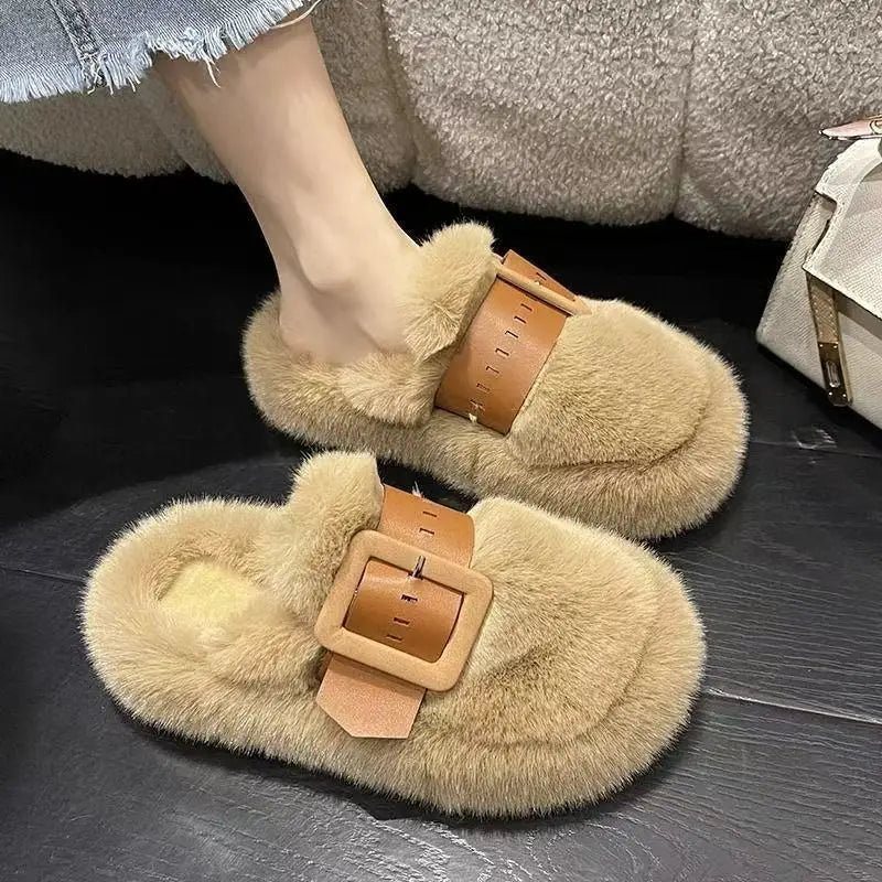 Cozy Women's Plush Winter Slippers | Anti-Slip Comfort Shoes