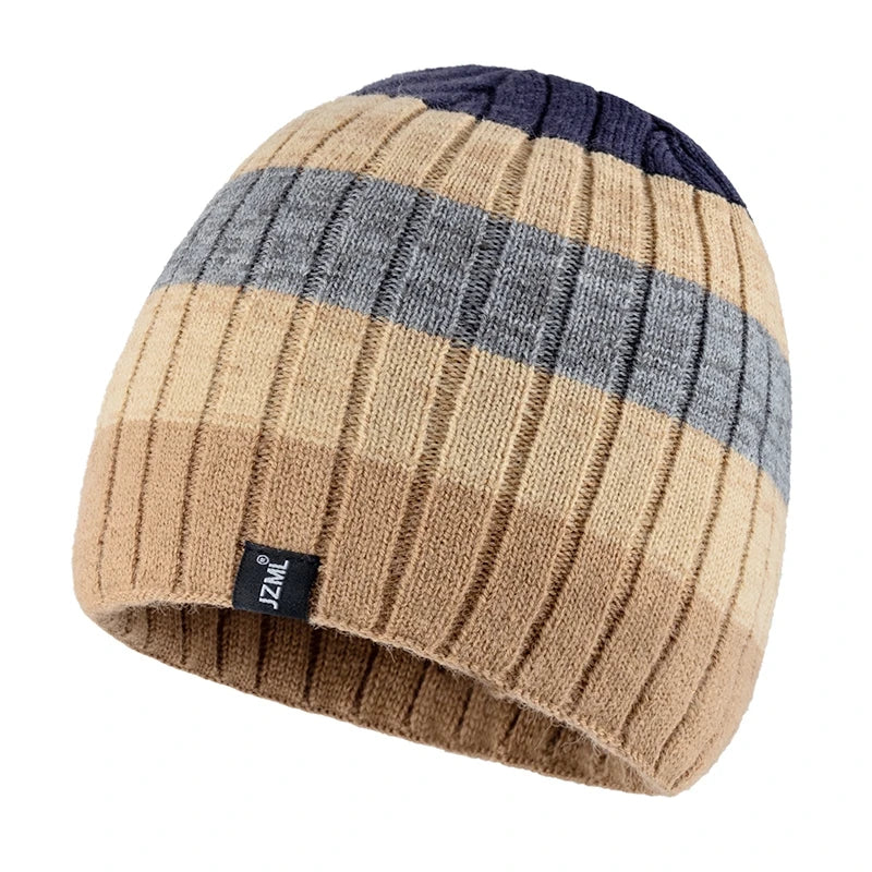 Unisex Colorful Stripes Winter Beanie | Warm Knit Ski Cap