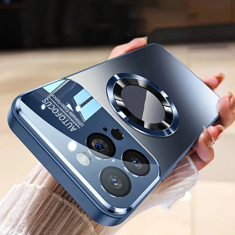 Stylish Titanium Metallic Magnetic Phone Case for iPhone Models