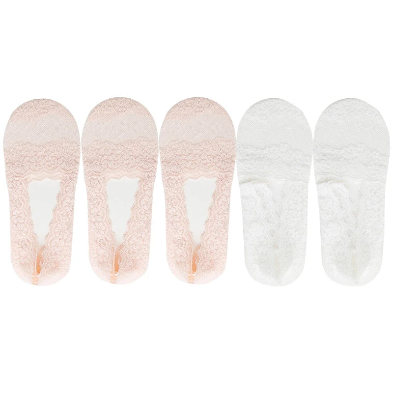Women's Lace Invisible Ankle Socks | Chic No-Show Comfort
