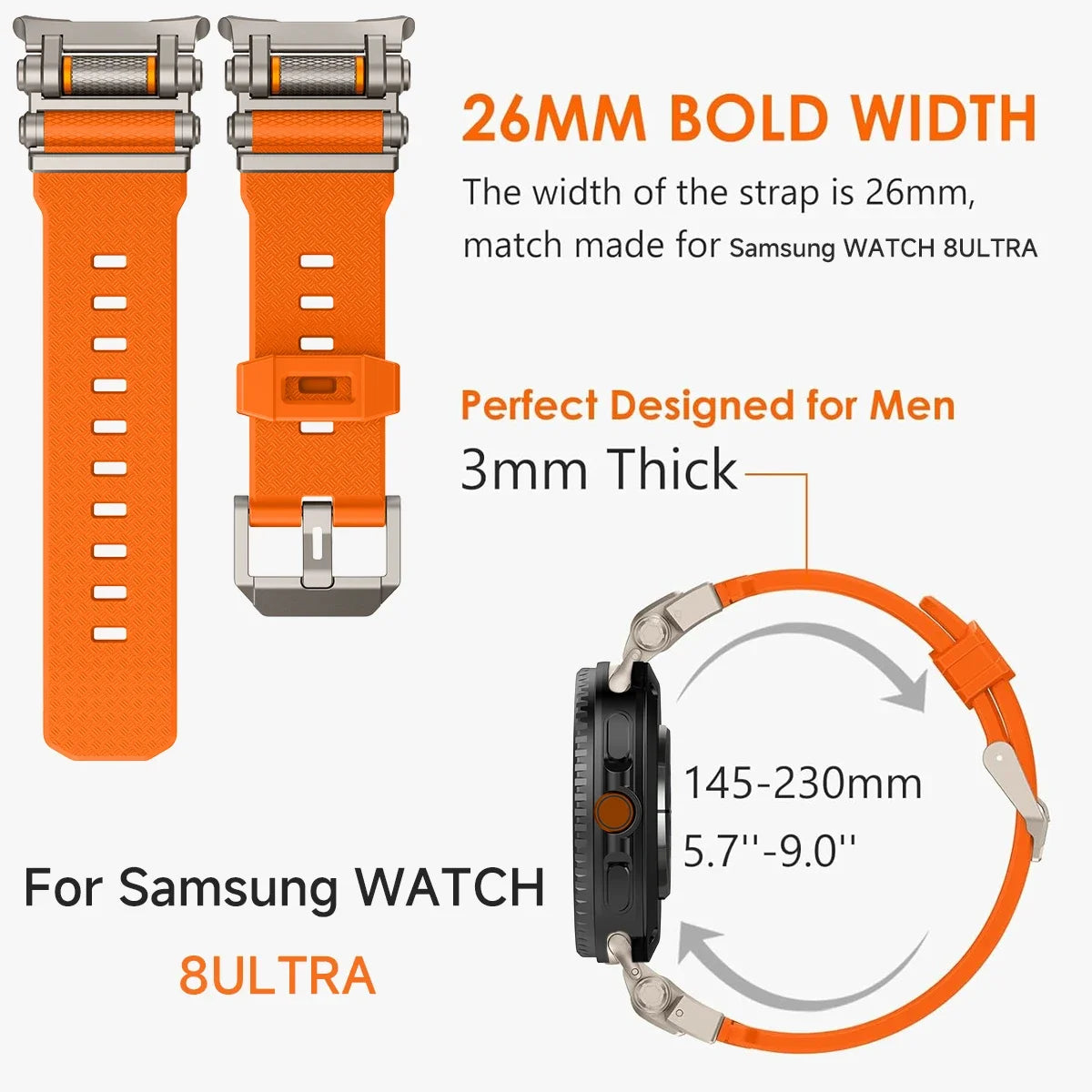Luxury Silicone Sport Band for Galaxy Watch Ultra 47mm | No Gaps Design