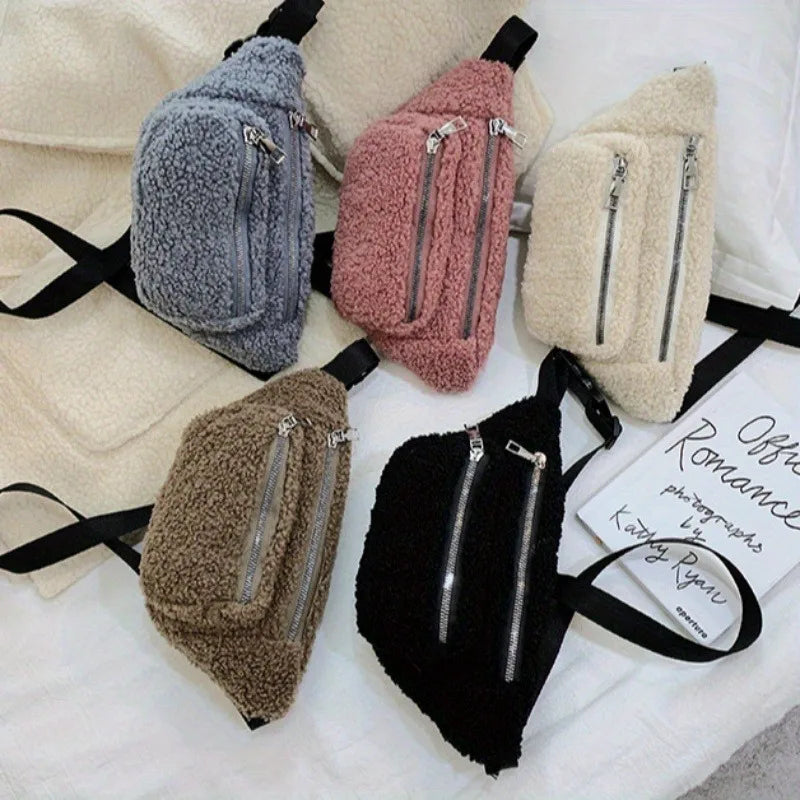 Riñonera de Pana de Peluche Elegante | Bolso Bandolera Versátil