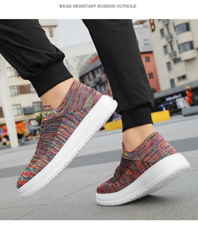 Unisex Wide Foot Sports Shoes | Breathable Slip-On Walking Sneakers