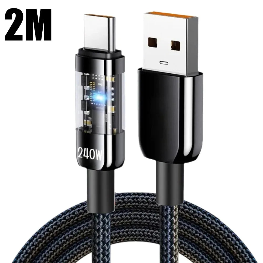 240W Fast Charging USB to Type C Data Cable for All Devices