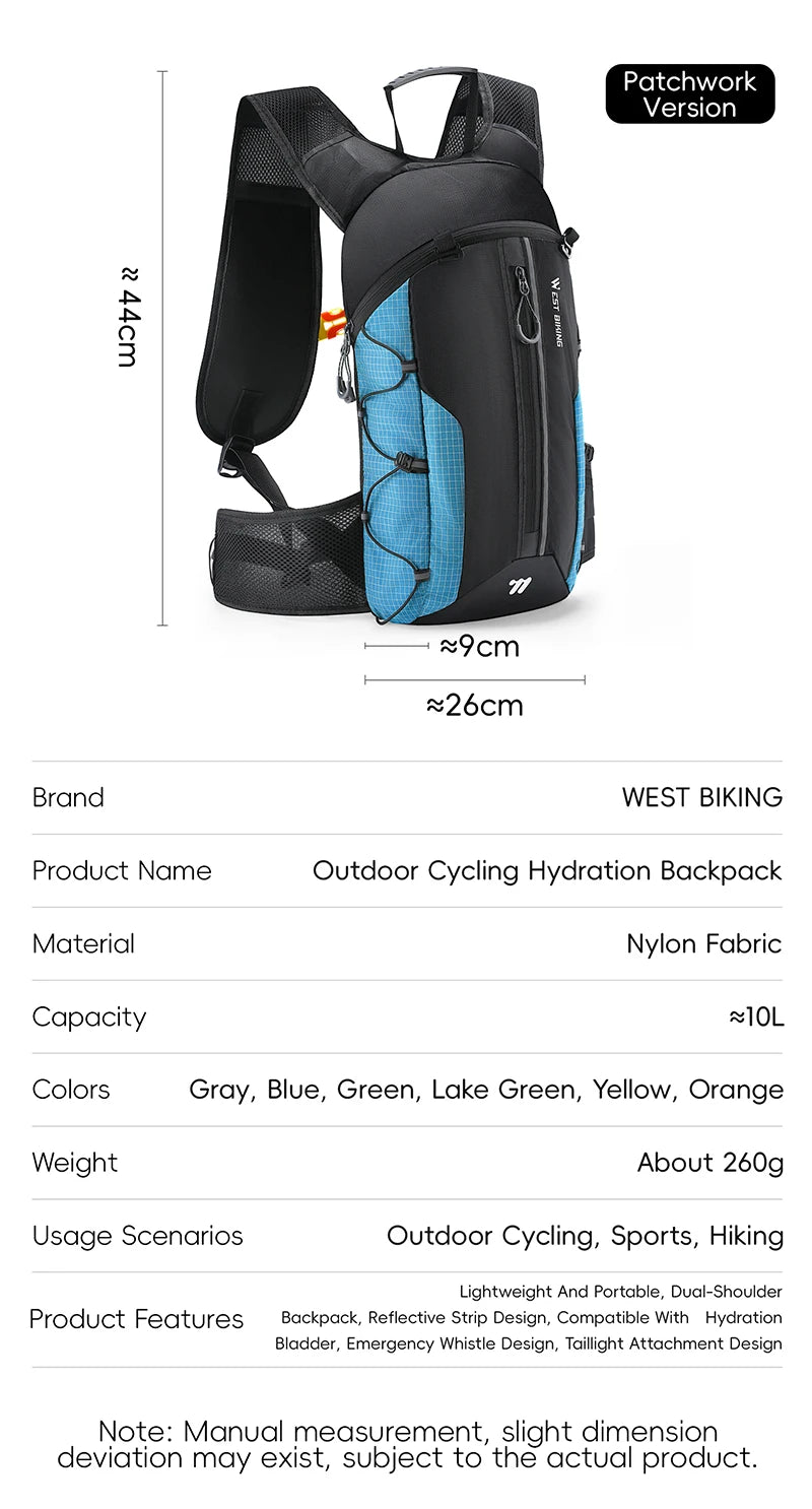 Mochila de hidratación ligera | Ideal para senderismo y ciclismo