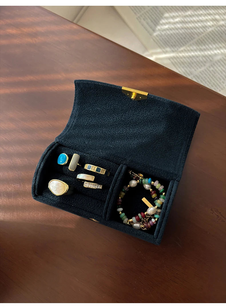 Portable Mini Jewelry Storage Box for Business Trips | Light Luxury
