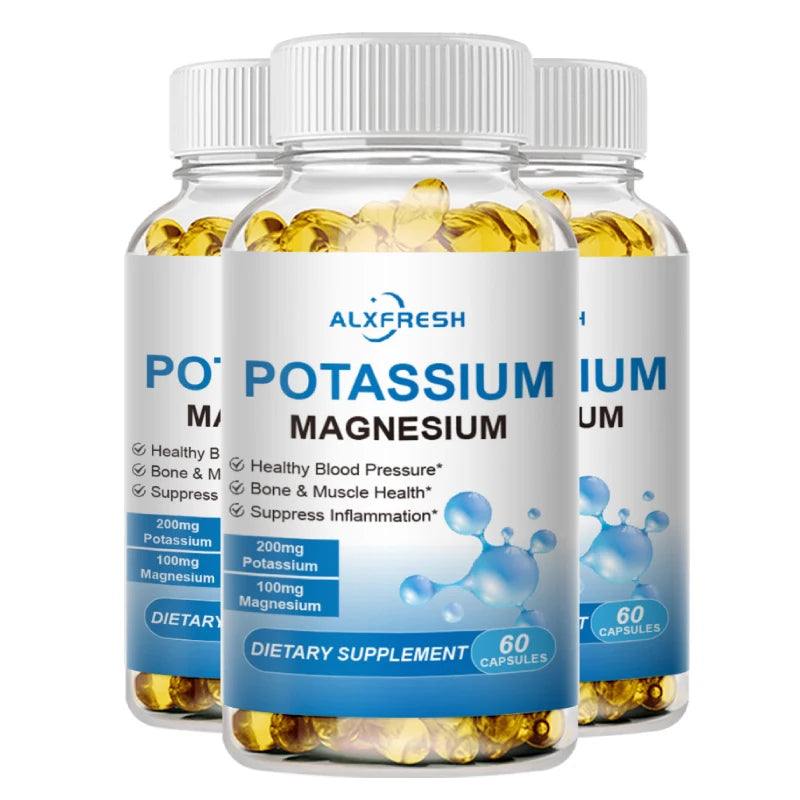 Potassium Magnesium Capsules for Health, Beauty & Fitness