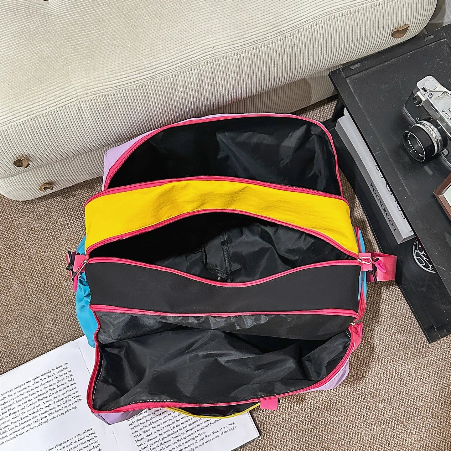 Fashion Trend Dopamine Contrasting Travel Bag Independent Shoe Compartment, Lightweight Yoga Bag, Outdoor Sports and Fitness Bag