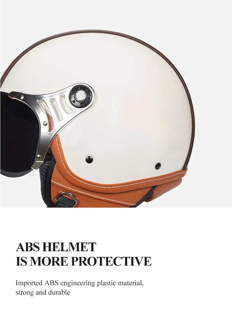 Half Face Double Lens Motorcycle Helmet | Stylish & Safe