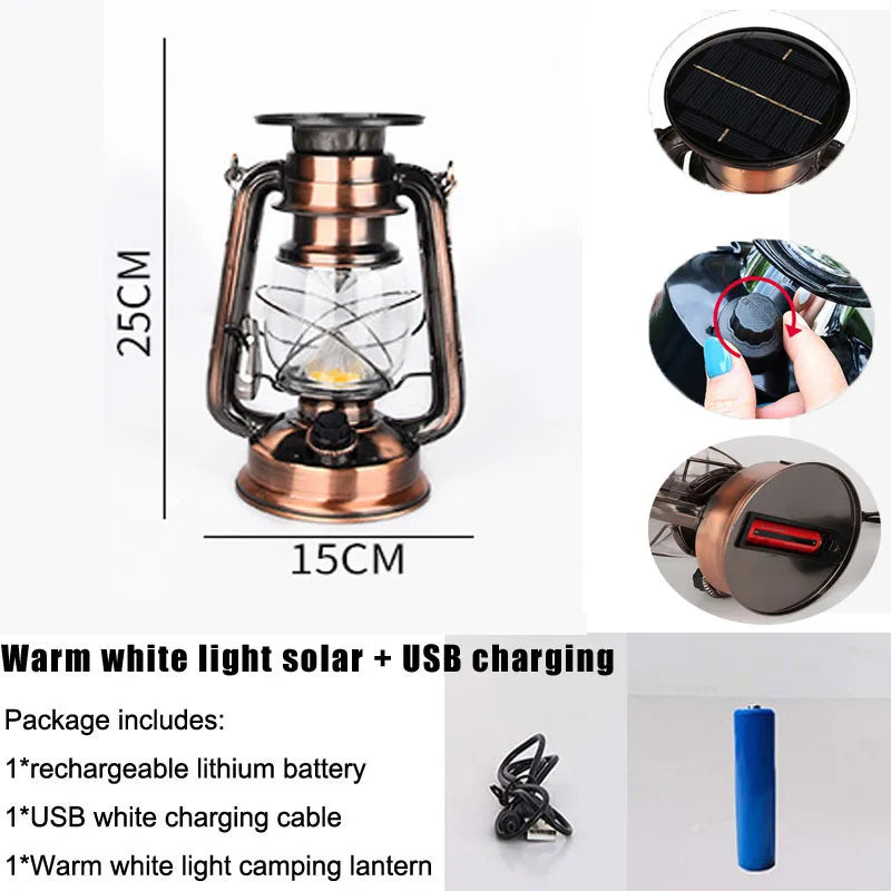 Rechargeable Vintage Camping Lantern | Essential for Outdoor Fun