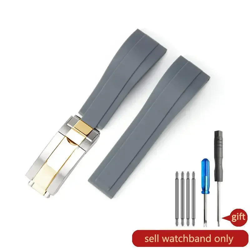 Durable Stainless Steel Butterfly Buckle Watch Strap for Men