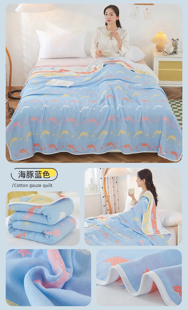Breathable Summer Quilt | Multi-functional Cotton Towel Blanket