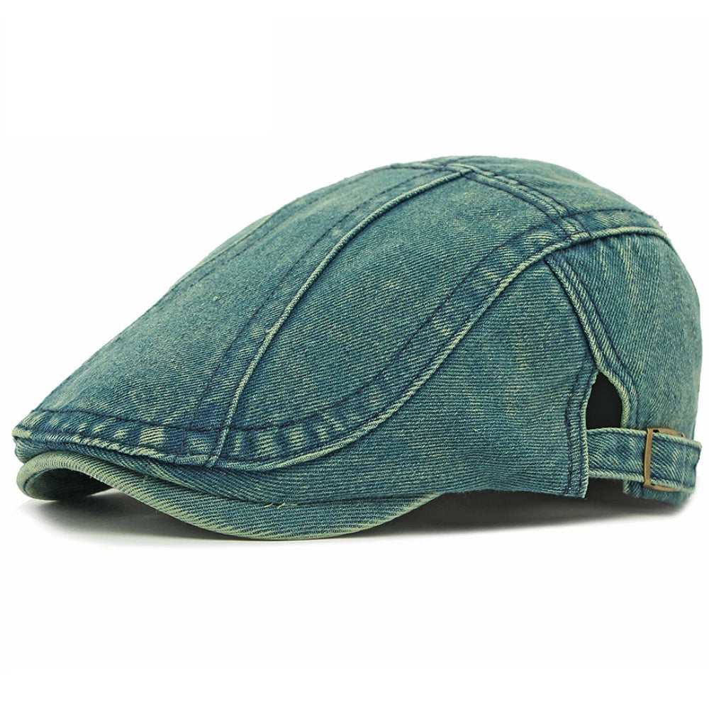 Unisex Adjustable Denim Beret Hat | Stylish Artist Cap