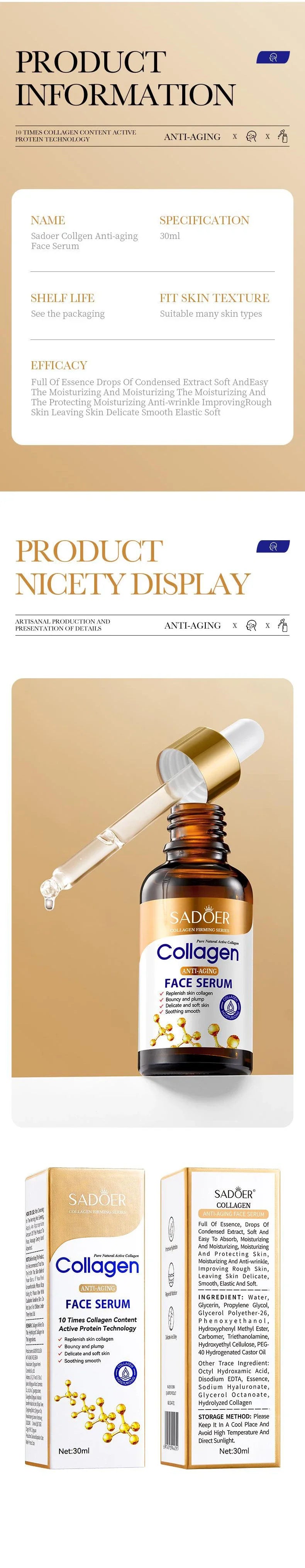 Collagen Face Serum | Moisturizing Facial Essence for Radiant Skin