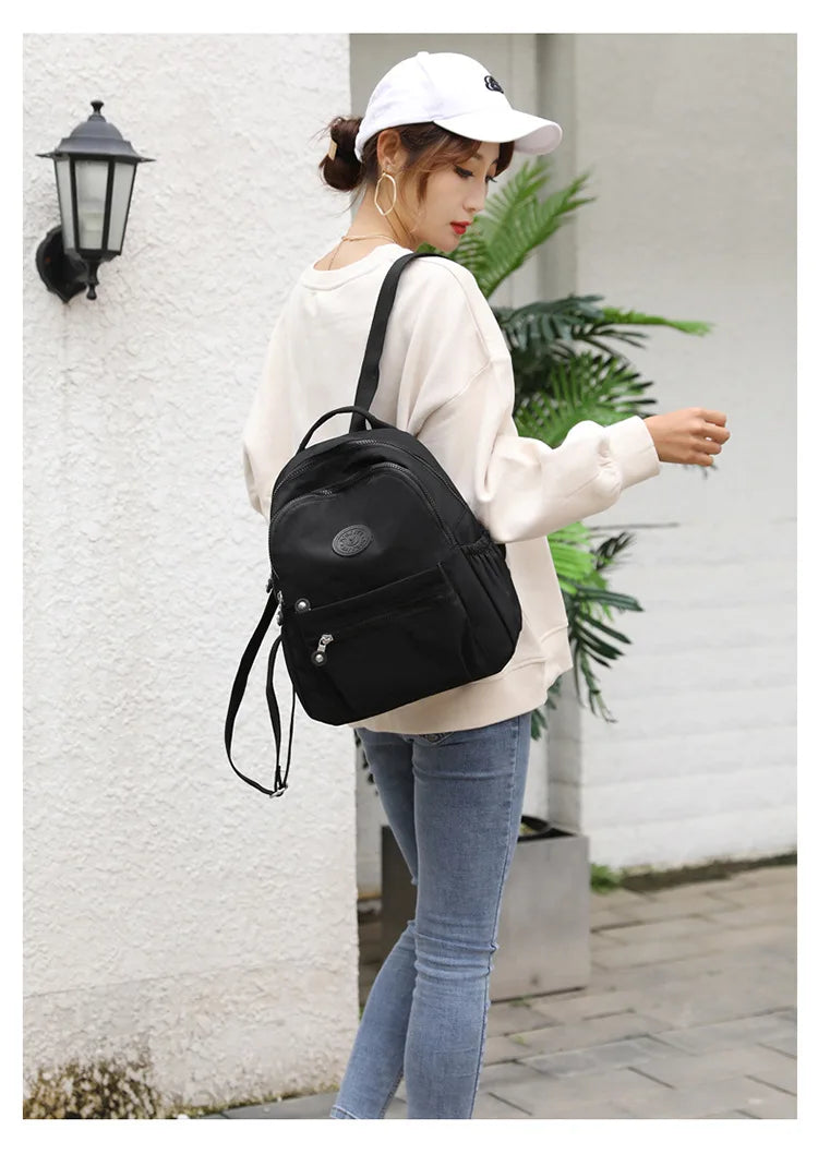 Women's Nylon Oxford Backpack | Stylish Small Rucksack