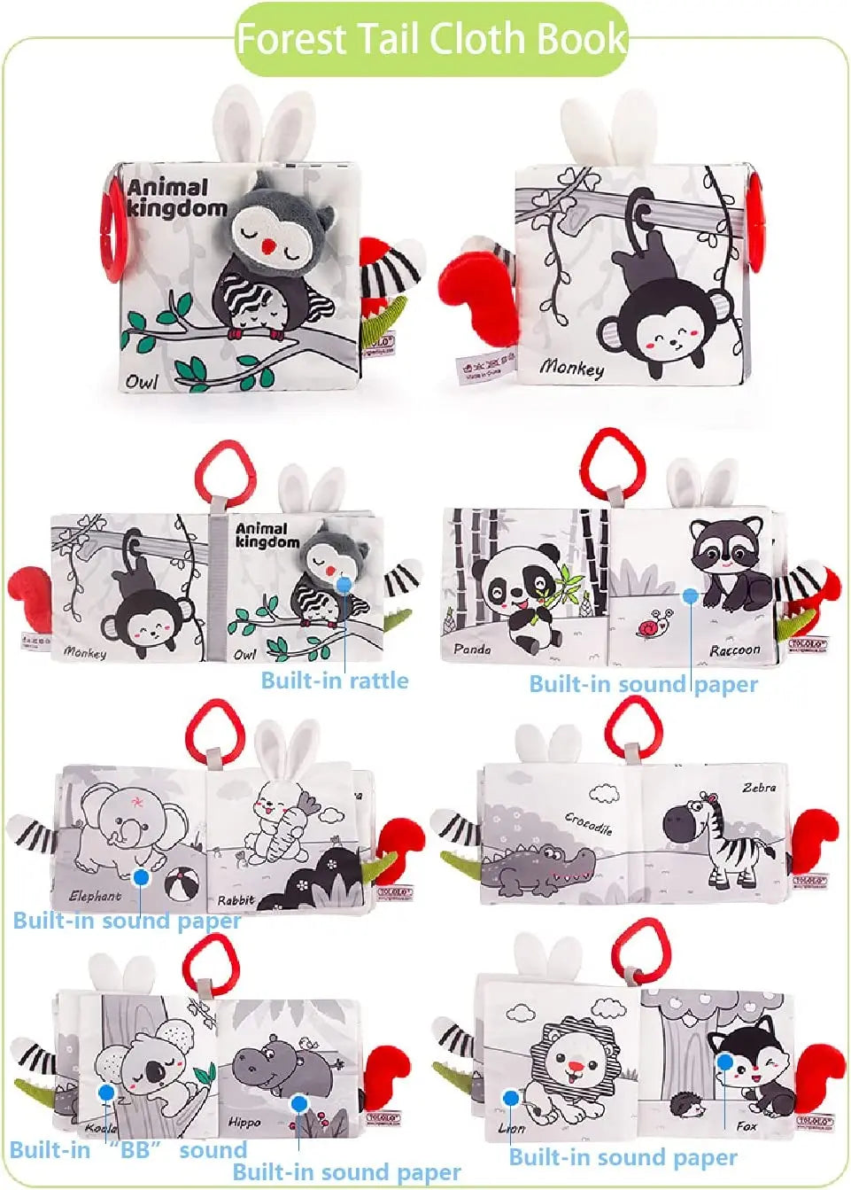 Soft Baby Cloth Animal Book | Engaging Sensory Learning Toy