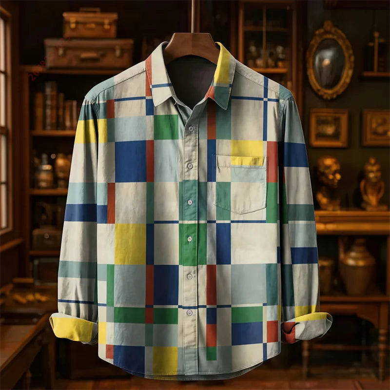 Colorful Fish Print Long-Sleeve Shirt | Trendy Casual Fashion Top