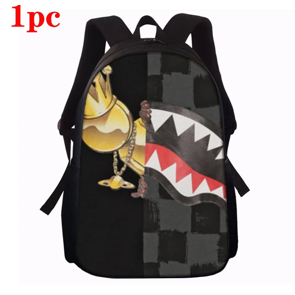 Trendy Shark Graphic Backpack Set | Ideal for School & Adventures