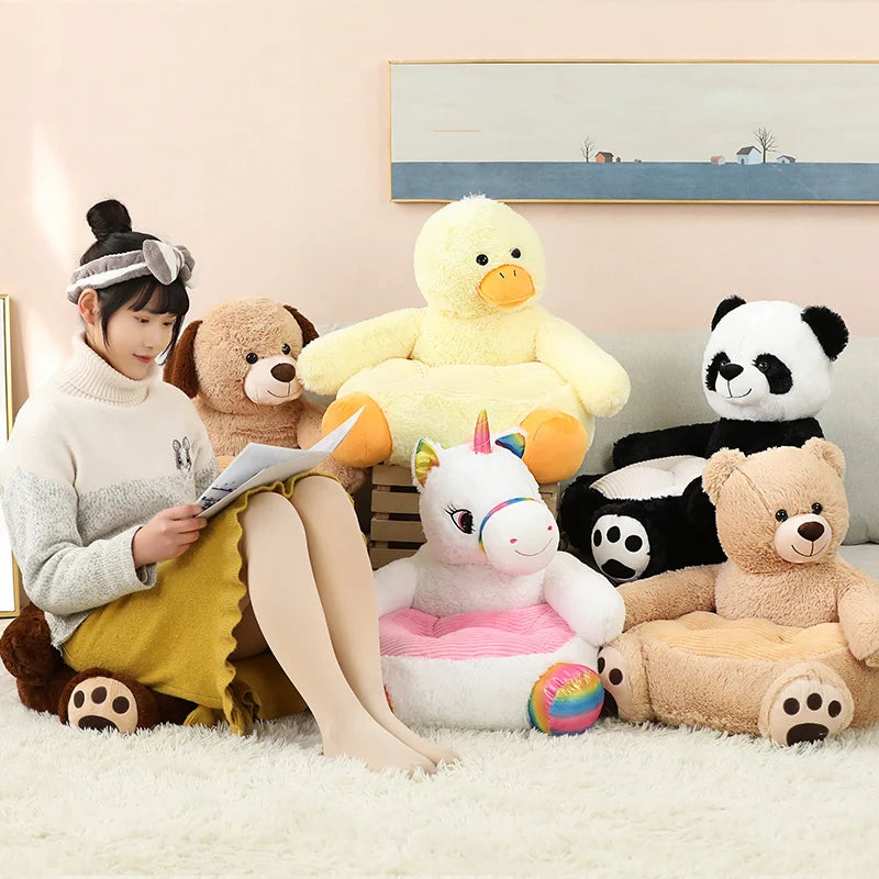 Adorable Plush Cartoon Animal Sofa Chair for Kids | Cozy & Fun