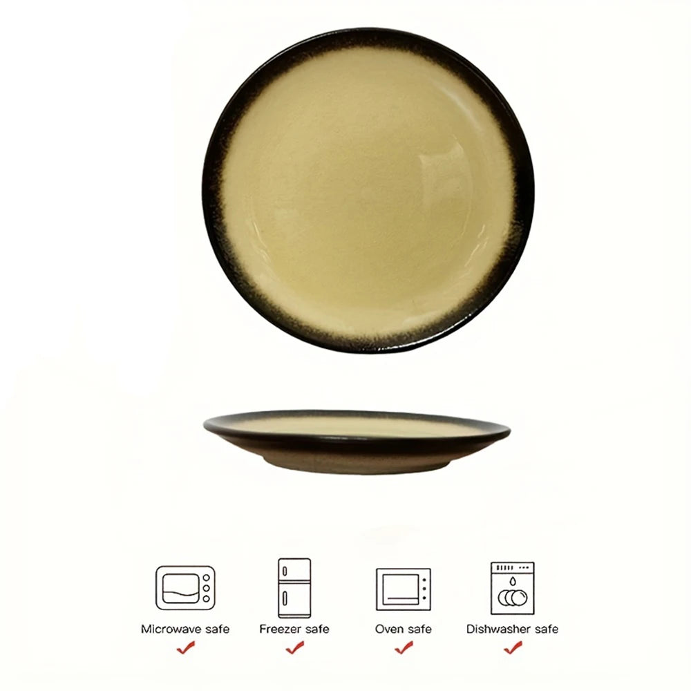 Japanese-Style Ice-Cracked Glaze Ceramic Plates | Elegant Dining