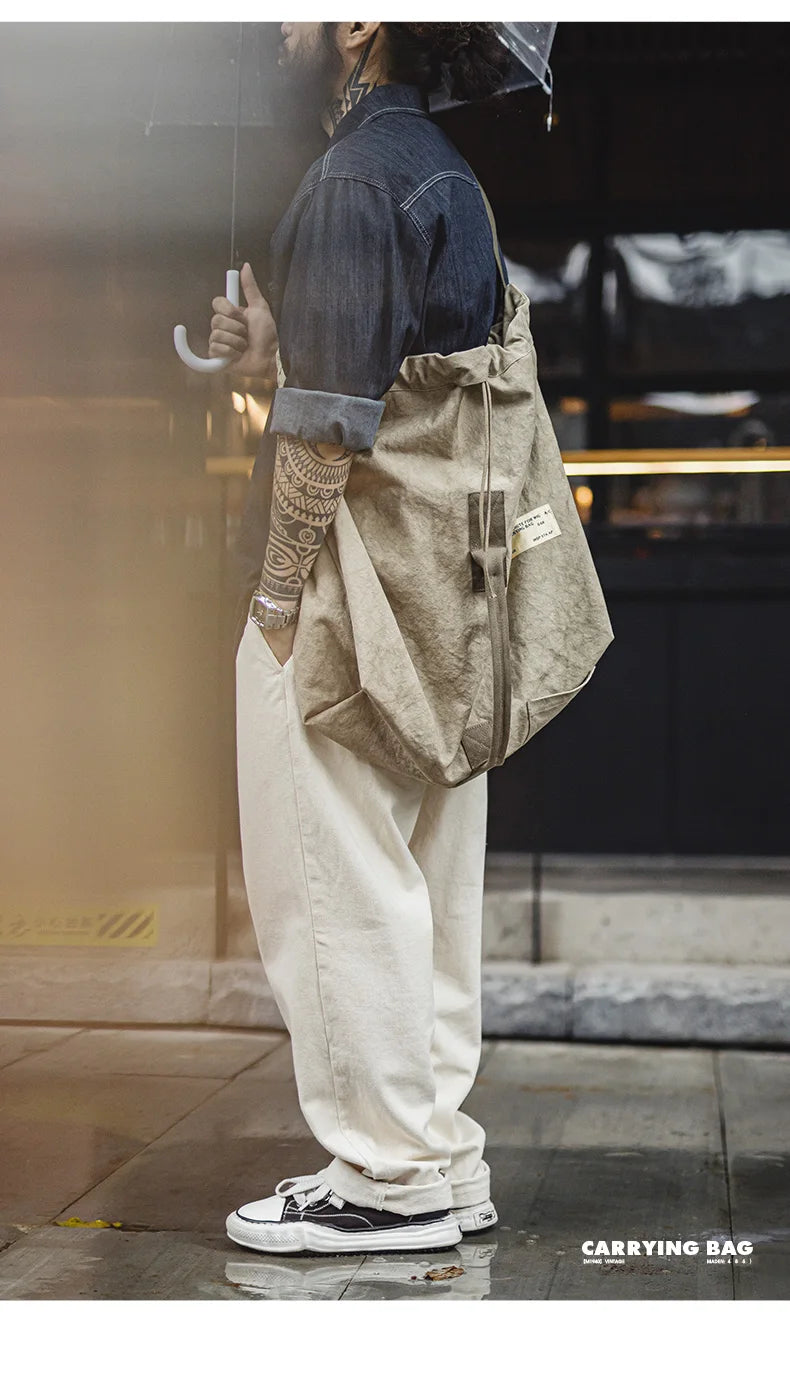 Large-Capacity Tie-Dye Canvas Shoulder Bag | Vintage Style Travel Bag