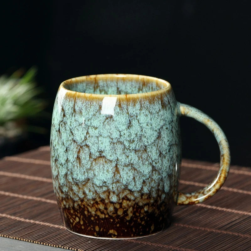High-Capacity Ceramic Coffee Cup | Vintage Japanese Drinkware